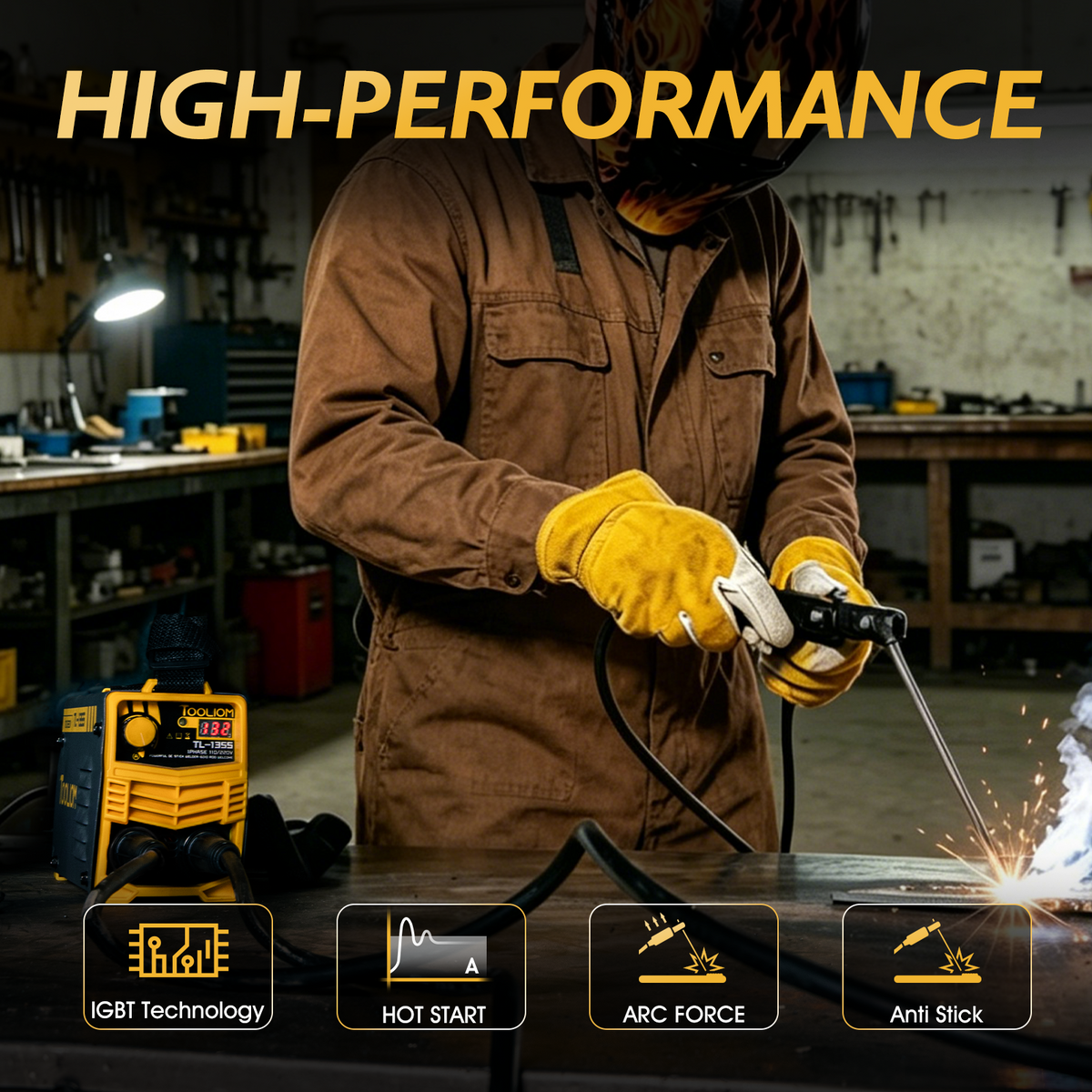TL-135S 110V Mini Stick Welder, DC Inverter ARC, Digital Display, Portable, 110V Only