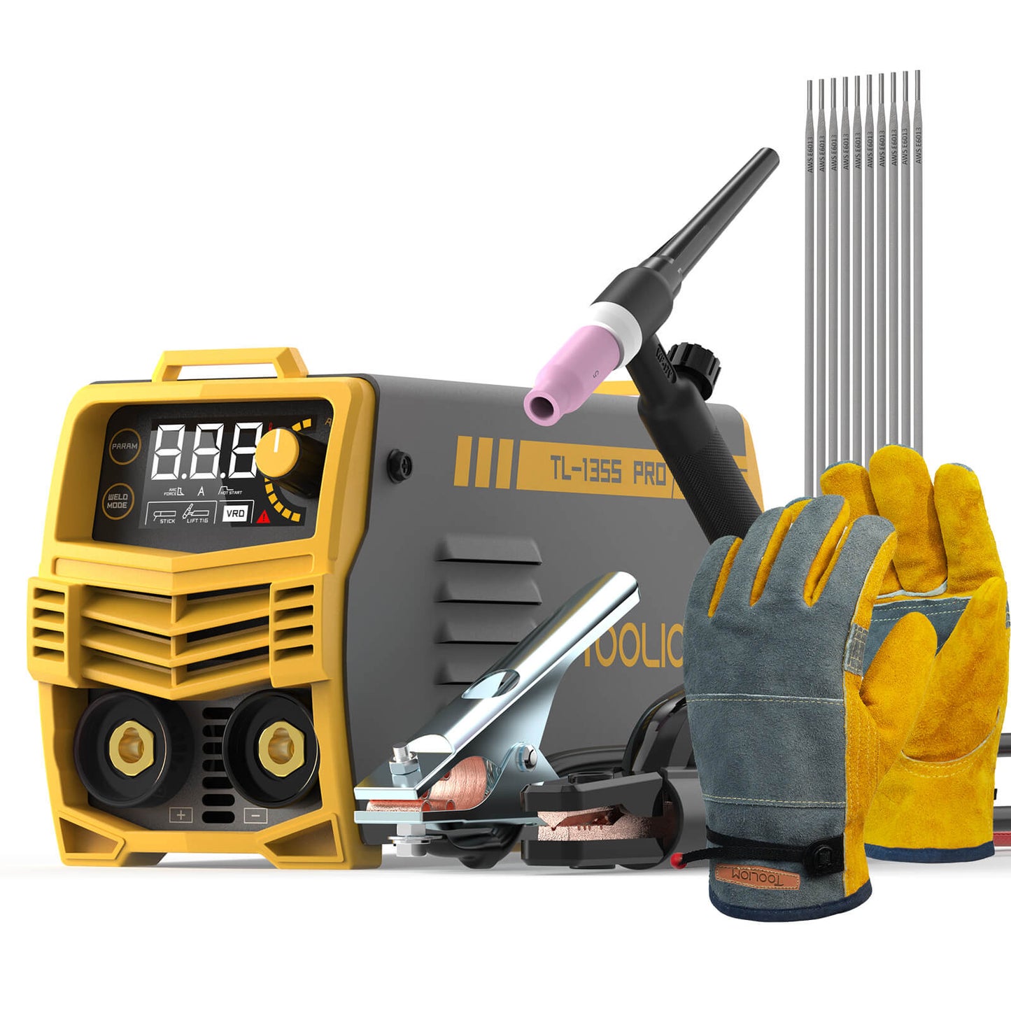 TOOLIOM 135A Stick Welder 110V MMA ARC Lift TIG Welding Machine LCD Display Portable