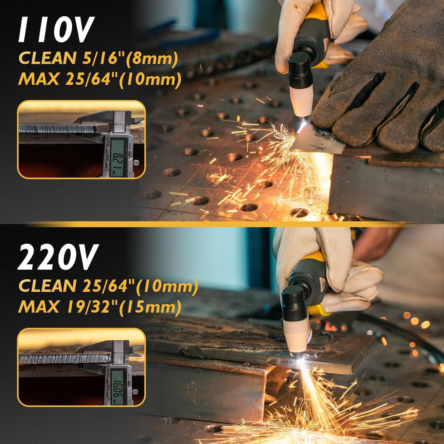 TOOLIOM 6-in-1 MIG/TIG/CUT/Stick Welder, 110/220V Dual Voltage Multiprocess Welding Machine, Spool Gun Compatible for Aluminum Welding