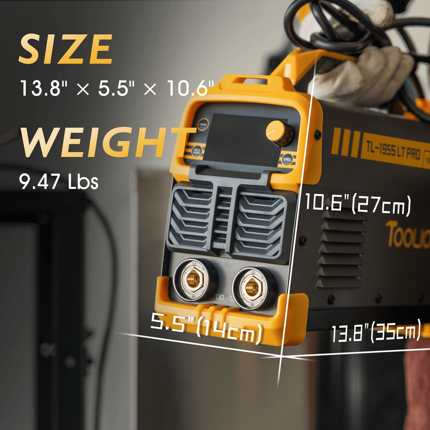 TOOLIOM 195A Stick/Lift TIG Welder with Torch, 110V/220V Dual Voltage, Synergic Control MMA Welding Machine with VRD, Hot Start & Arc Force