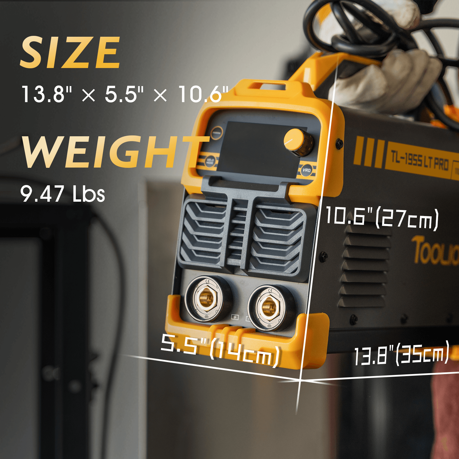 TOOLIOM 195A Stick/Lift TIG Welder with Torch, 110V/220V Dual Voltage, Synergic Control MMA Welding Machine with VRD, Hot Start & Arc Force