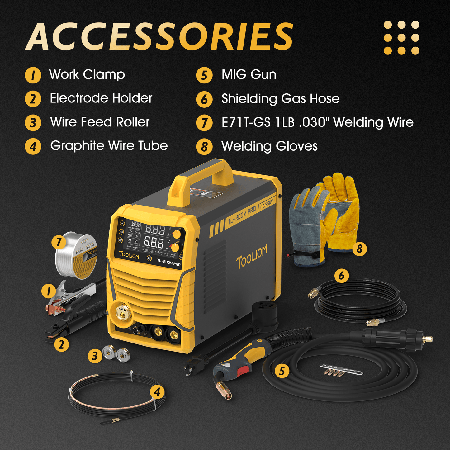 MIG/Stick/TIG Multi-Process Welder TL-200M-PRO 3 in 1 Welding Machine
