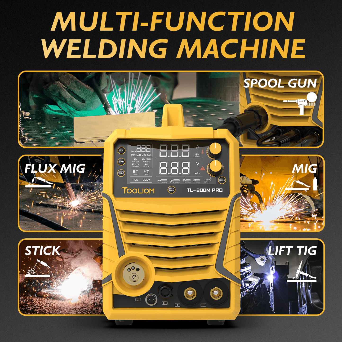 MIG/Stick/TIG Multi-Process Welder TL-200M-PRO 3 in 1 Welding Machine