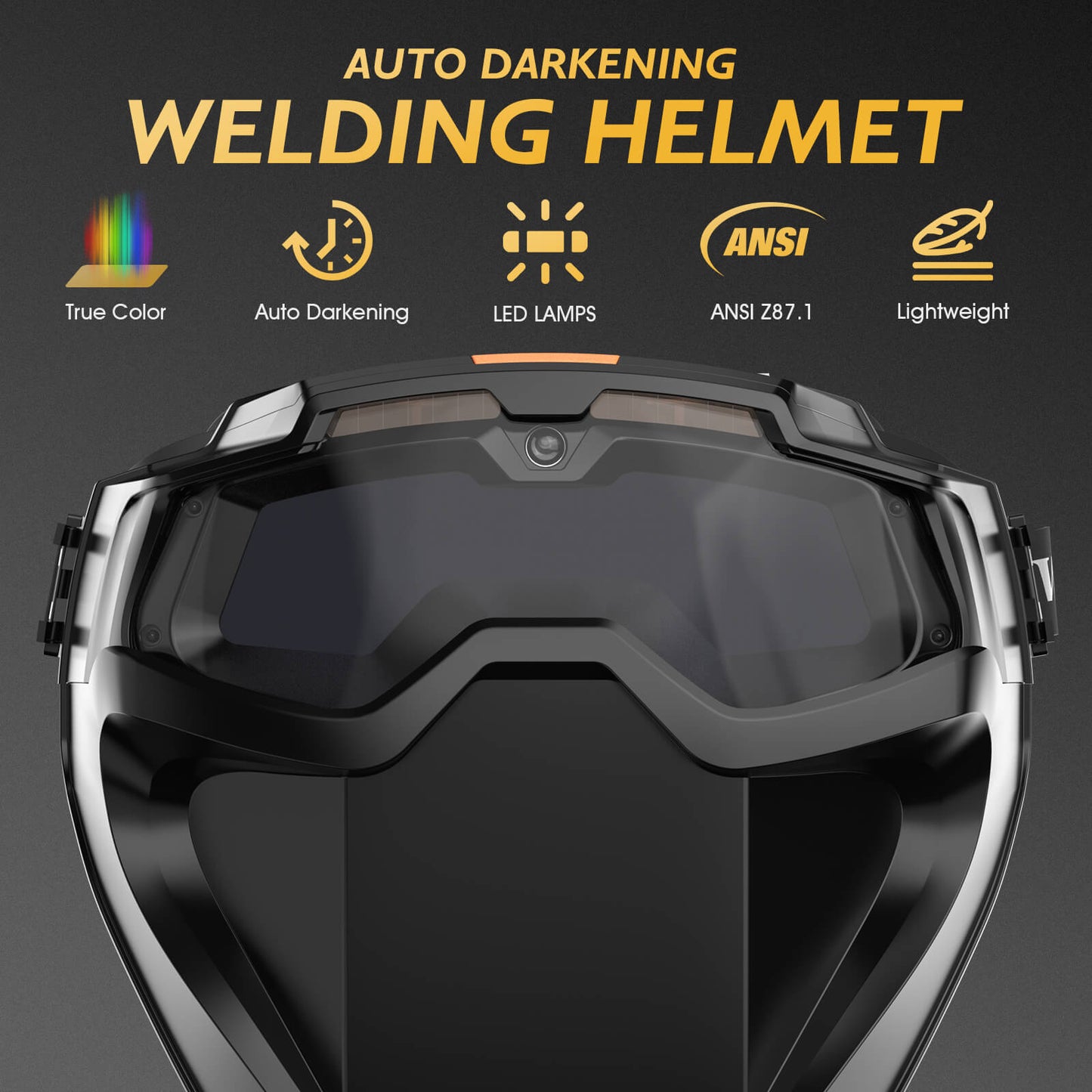 TOOLIOM Auto Darkening Welding Goggles 4 Arc Sensor Eye Protection Safety Goggles Welding Glasses with 𝐋𝐄𝐃 𝐋𝐢𝐠𝐡𝐭𝐢𝐧𝐠 & 𝐓𝐘𝐏𝐄-𝐂 𝐂𝐡𝐚𝐫𝐠𝐢𝐧𝐠 for MIG TIG Stick