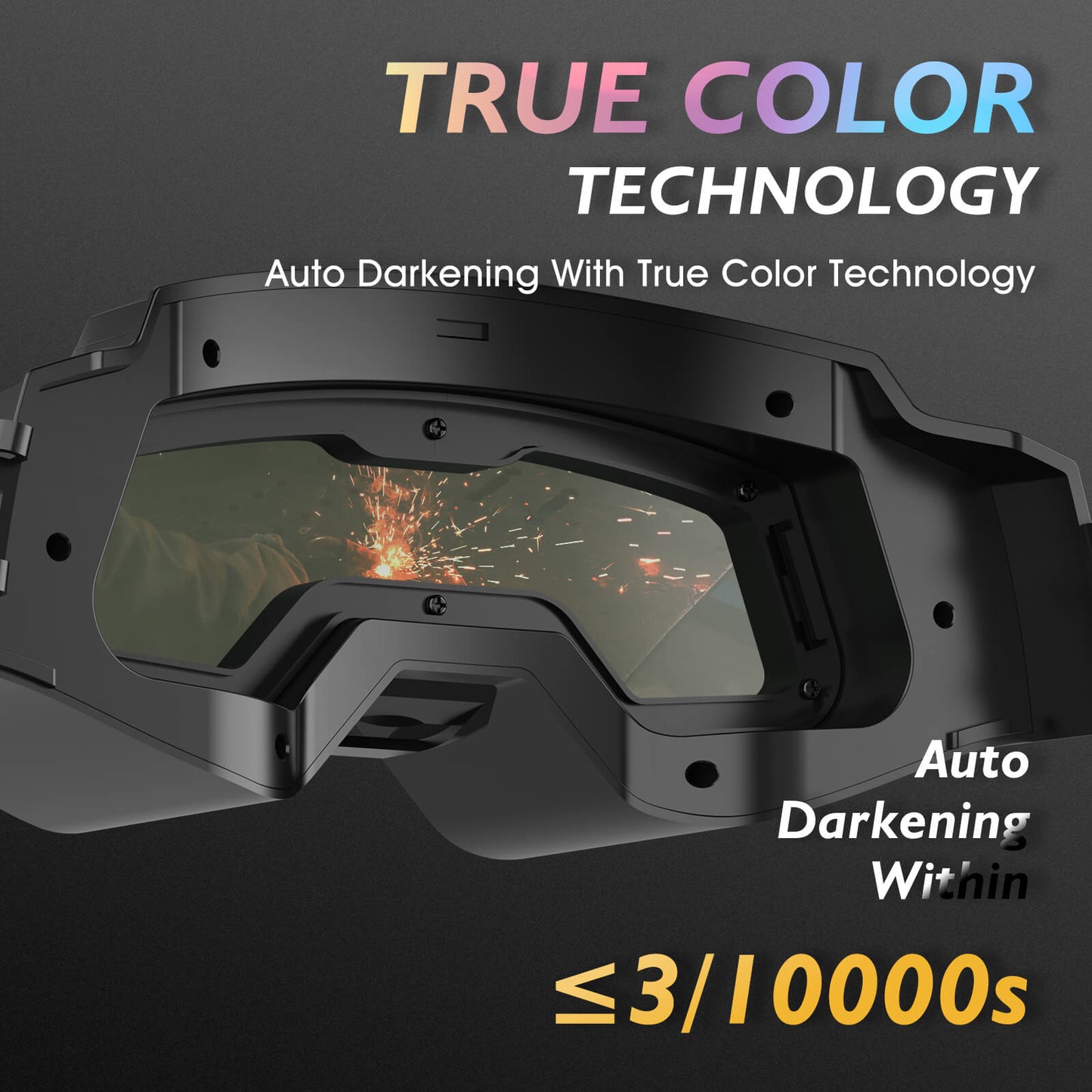 TOOLIOM Auto Darkening Welding Goggles 4 Arc Sensor Eye Protection Safety Goggles Welding Glasses with 𝐋𝐄𝐃 𝐋𝐢𝐠𝐡𝐭𝐢𝐧𝐠 & 𝐓𝐘𝐏𝐄-𝐂 𝐂𝐡𝐚𝐫𝐠𝐢𝐧𝐠 for MIG TIG Stick
