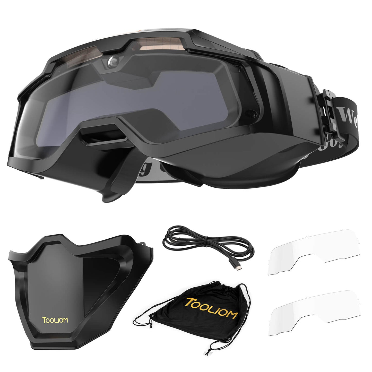 TOOLIOM Auto Darkening Welding Goggles 4 Arc Sensor Eye Protection Safety Goggles Welding Glasses with 𝐋𝐄𝐃 𝐋𝐢𝐠𝐡𝐭𝐢𝐧𝐠 & 𝐓𝐘𝐏𝐄-𝐂 𝐂𝐡𝐚𝐫𝐠𝐢𝐧𝐠 for MIG TIG Stick