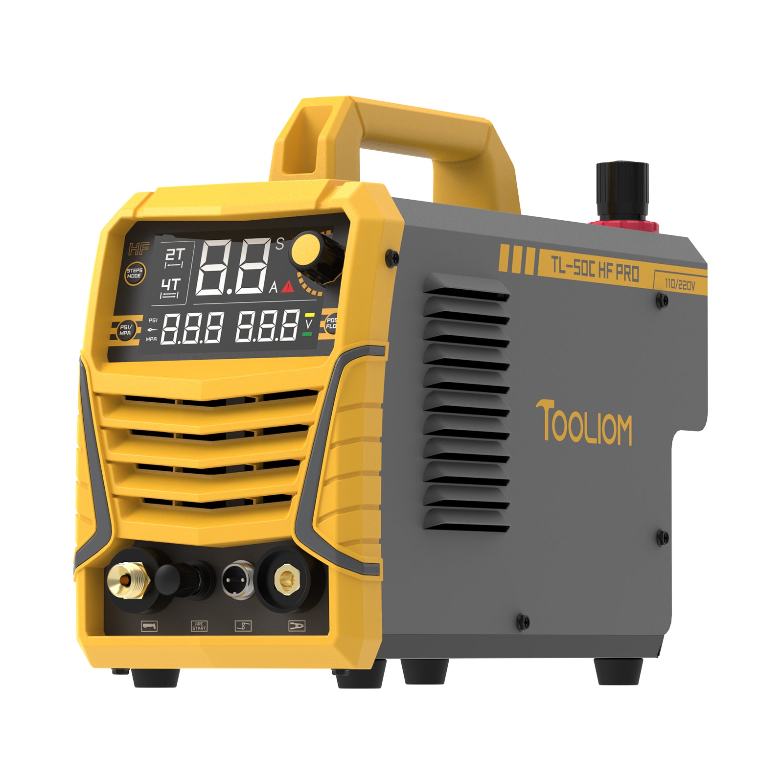 TOOLIOM 50A Plasma Cutter High Frequency Non-Touch Plasma Cutting Machine 4/5" Maximum Severance Cut with Post Flow Gas and 2T/4T,Dual Voltage 110/220V