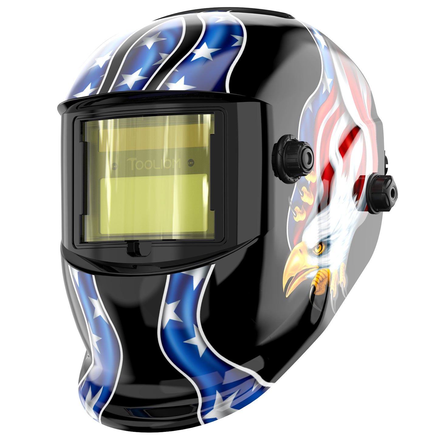 TOOLIOM Welding Helmet Solar Power Auto Darkening Welding Helmet Adjustable Shade Range for MIG TIG Stick Welder Mask Blue Eagle