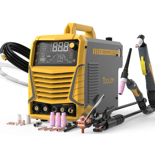 TOOLIOM 5-in-1 Portable Welding Machine — CUT/HF TIG/Pulse TIG/Spot/Stick, 50A Air Plasma Cutter, 200A TIG, 180A Stick, Dual Voltage 110/220V