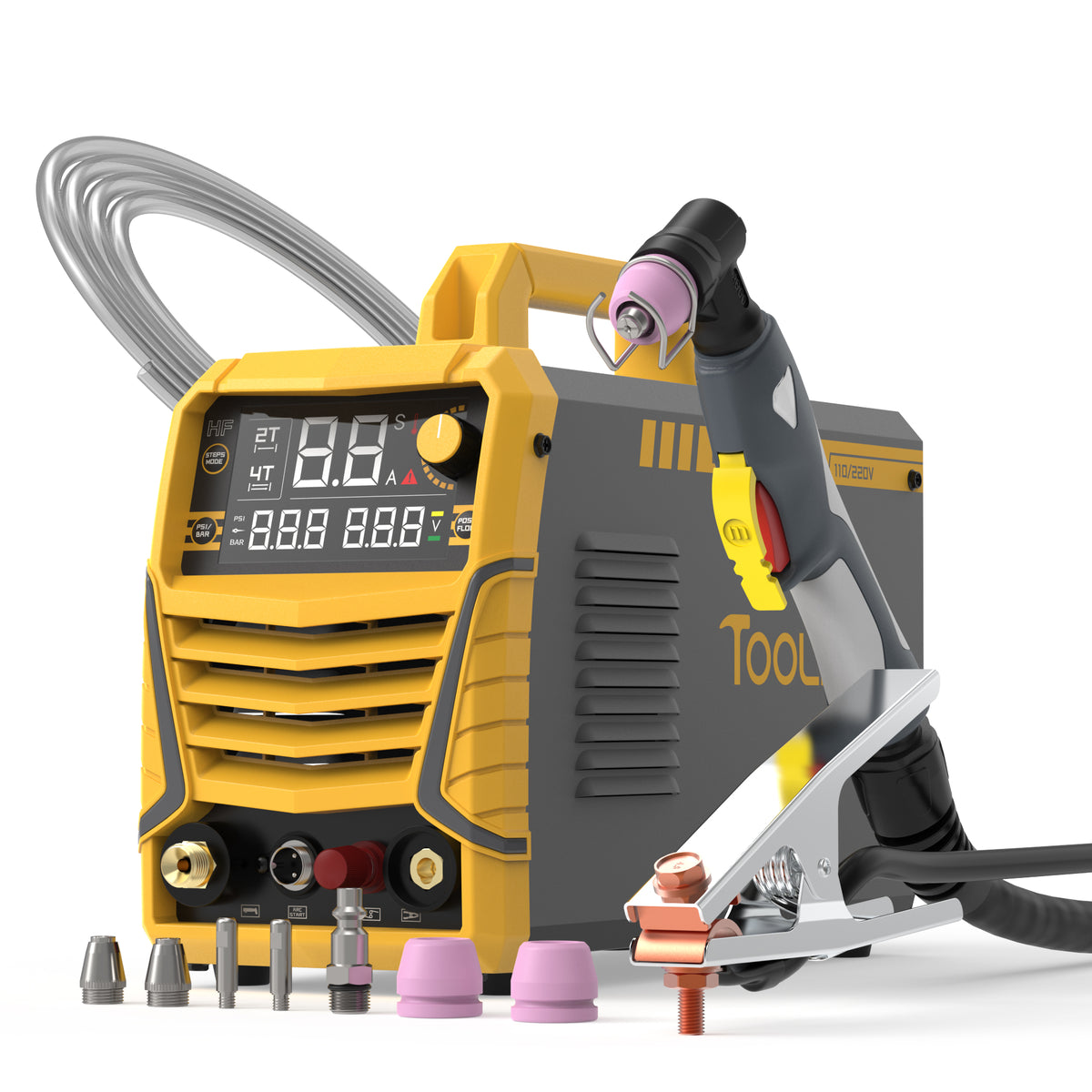 TOOLIOM TL-CUT-50-PRO 50A Plasma Cutter, 110/220V Dual Voltage IGBT Air Plasma Cutting Machine with Large LCD Display