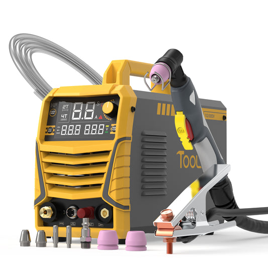 TOOLIOM TL-CUT-50-PRO 50A Plasma Cutter, 110/220V Dual Voltage IGBT Air Plasma Cutting Machine with Large LCD Display