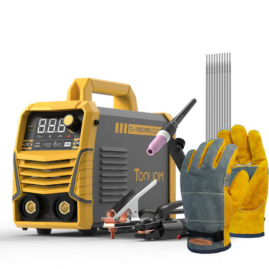 TOOLIOM 195A Stick Welder 110V/220V Dual Voltage Lift TIG MMA Welding Machine with Lift TIG Torch, VRD, Hot Start and ARC Force