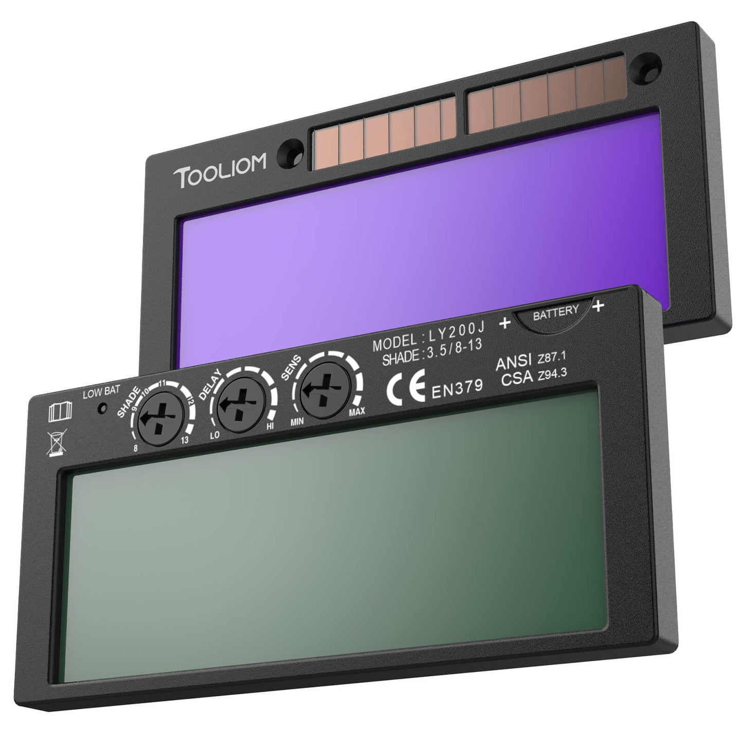 TOOLIOM Replacement Auto-Darkening Welding Lens Cartridge – True Color Solar ADF Filter, Shade 8-13, 2" x 4.25"