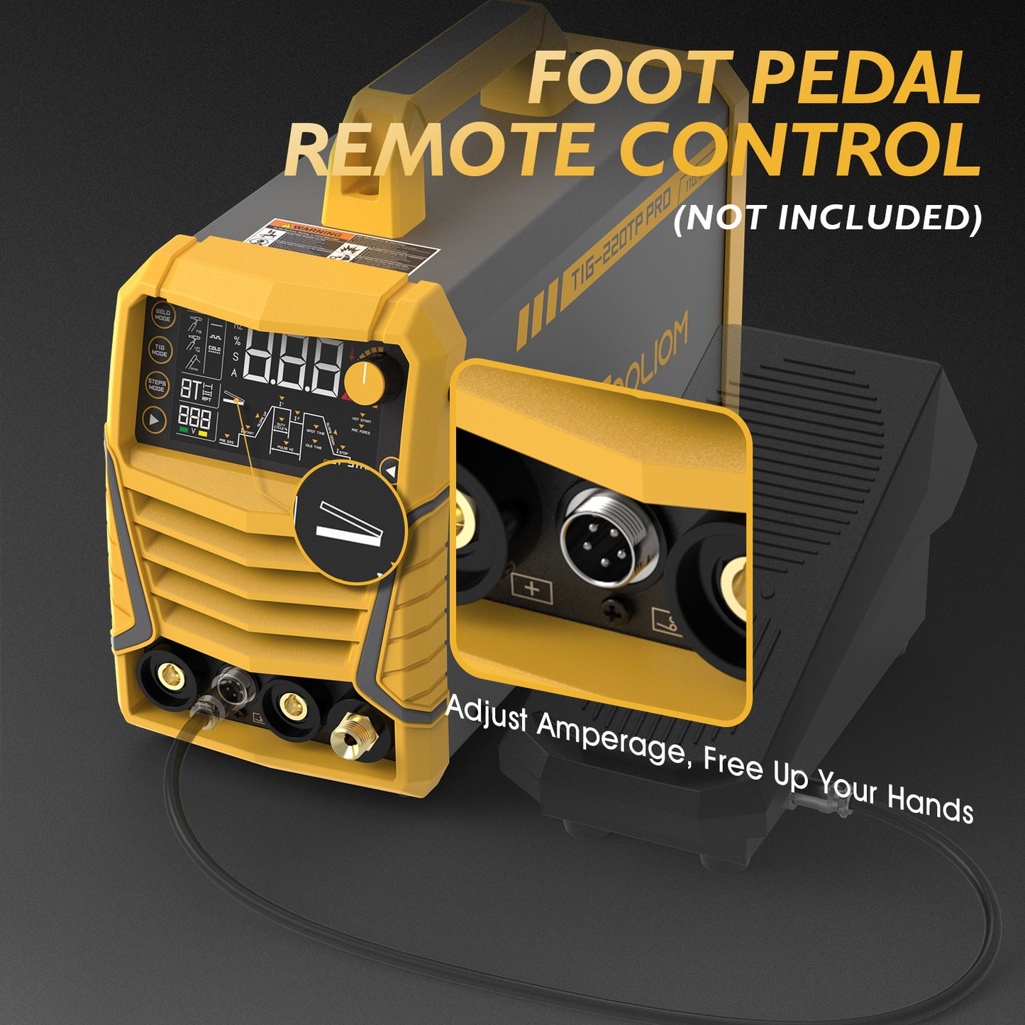 TOOLIOM 220A Dual Voltage TIG/Stick Welder with DC Pulse