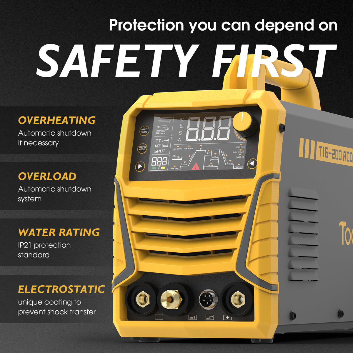 TOOLIOM 6-in-1 AC/DC TIG Welder with Pulse, Stick & TIG Spot, 110/220V Dual Voltage