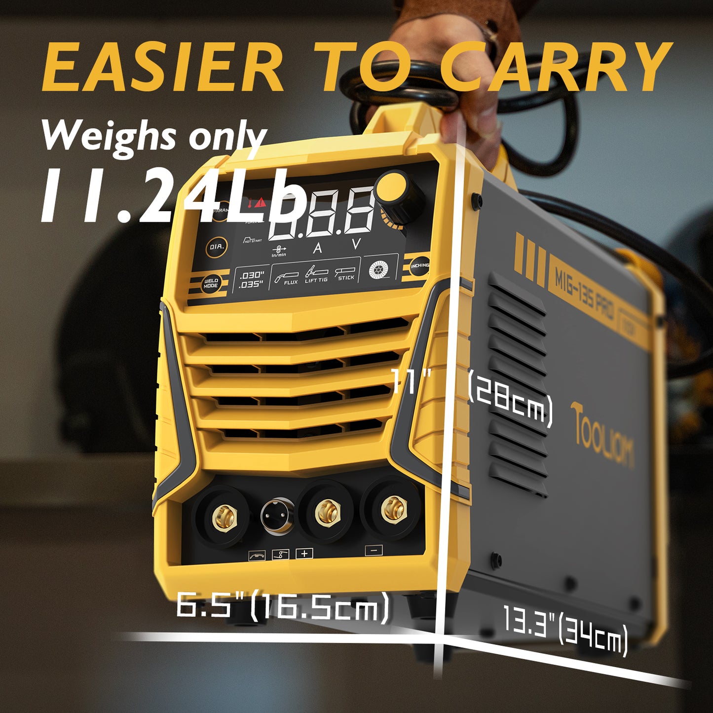 TOOLIOM MIG135 135A 110V Gasless Flux Core MIG Welder Kit with Wire and Gloves