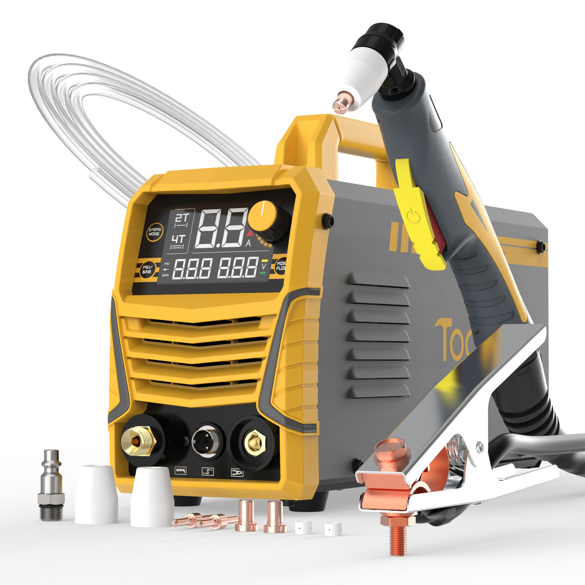TOOLIOM TL-CUT-50 50A Plasma Cutter, 110/220V Dual Voltage IGBT Air Plasma Cutting Machine with Large LCD Display